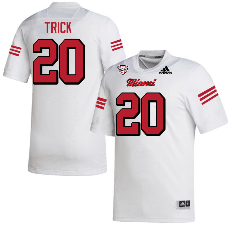 Miami University Redhawks #20 Adam Trick College Football Jerseys Stitched-White